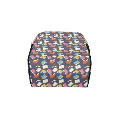 Book Pattern Print Design 01 Diaper Bag Backpack