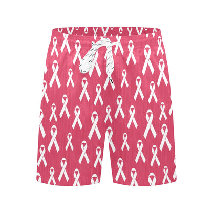 Breast Cancer Awareness Symbol Men's Swim Trunks Beach Shorts