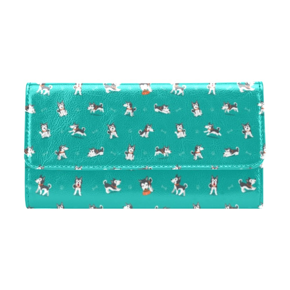 Siberian Huskies Print Design LKS303 Women's Trifold Wallet