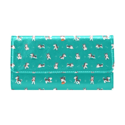 Siberian Huskies Print Design LKS303 Women's Trifold Wallet