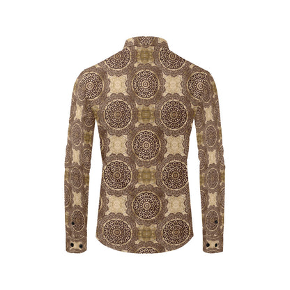 Ancient Greek Symbol Print Design LKS309 Men's Long Sleeve Dress Shirt