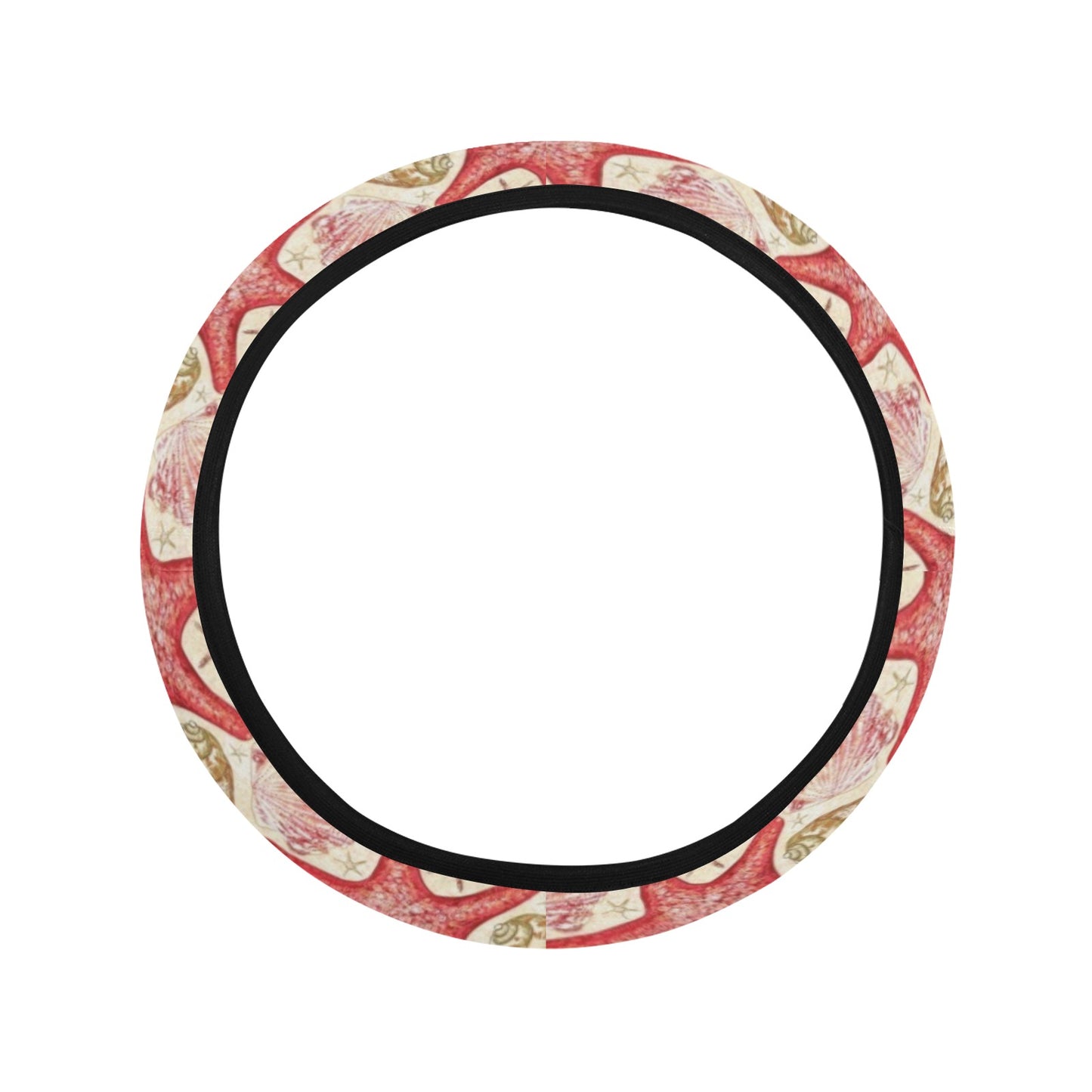 Seashell Print Design LKS301 Steering Wheel Cover with Elastic Edge