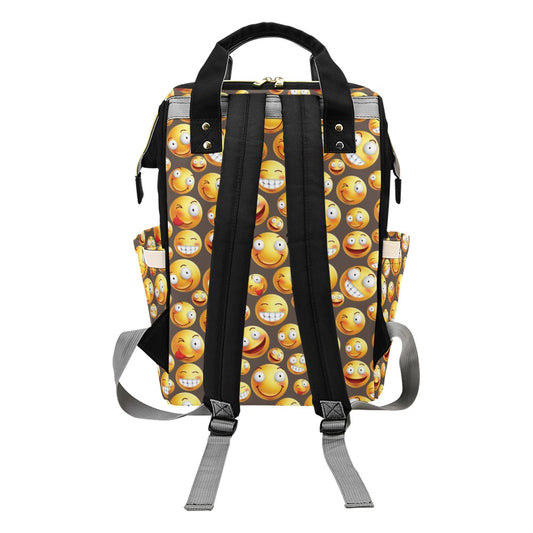 Smiley Face Emoji Print Design LKS303 Diaper Bag Backpack
