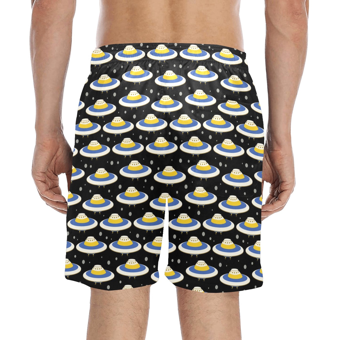 UFO Print Design LKS303 Men's Swim Trunks Beach Shorts