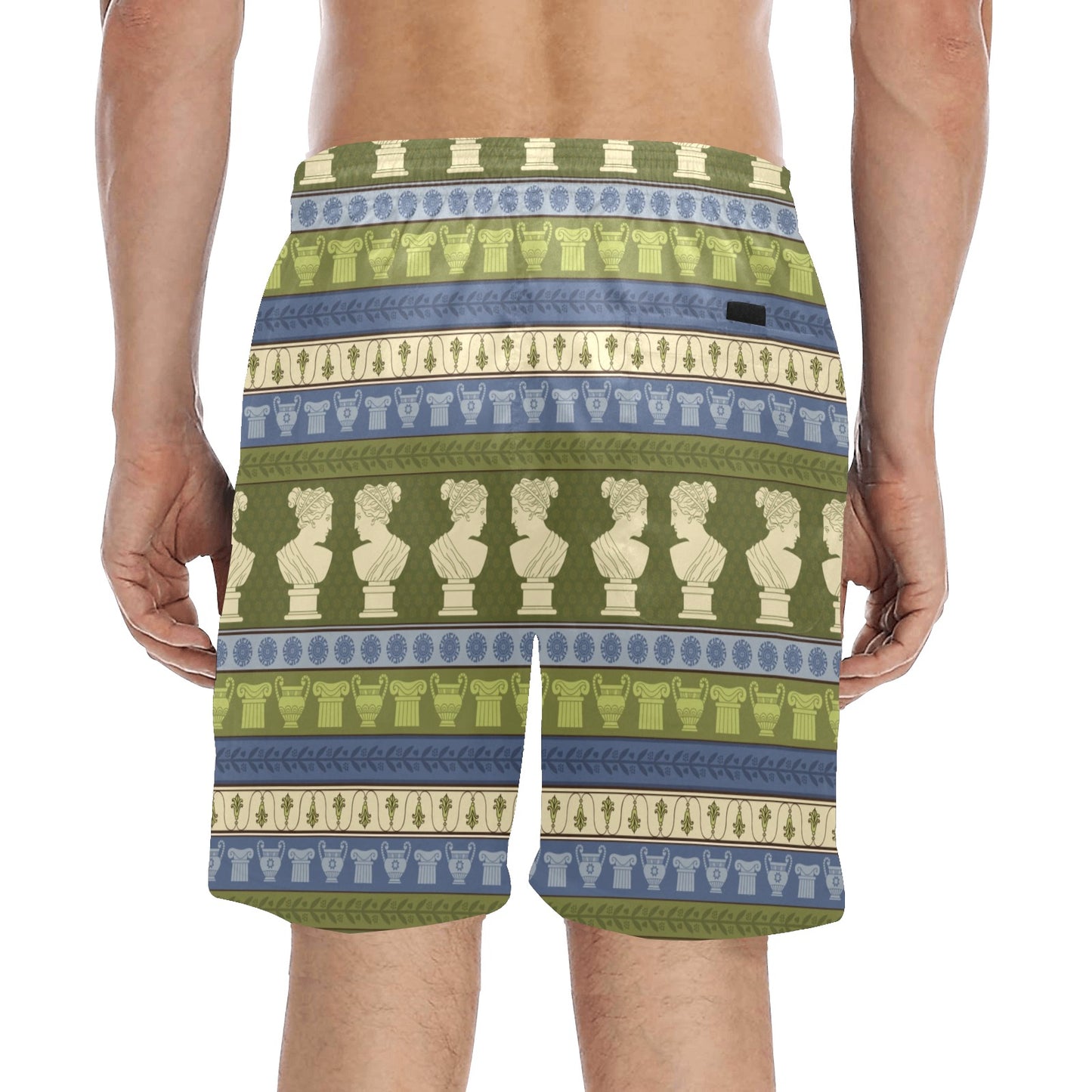 Ancient Greek Statue Print Design LKS301 Men's Swim Trunks Beach Shorts
