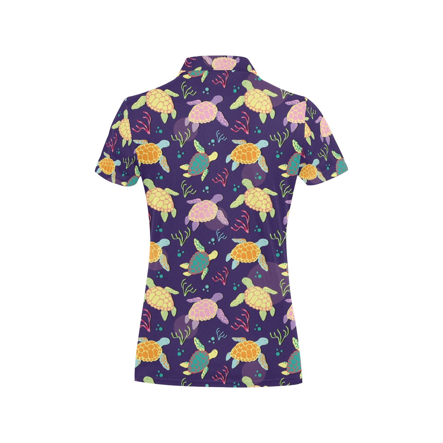 Sea Turtle Color Smile Women's Polo Shirt