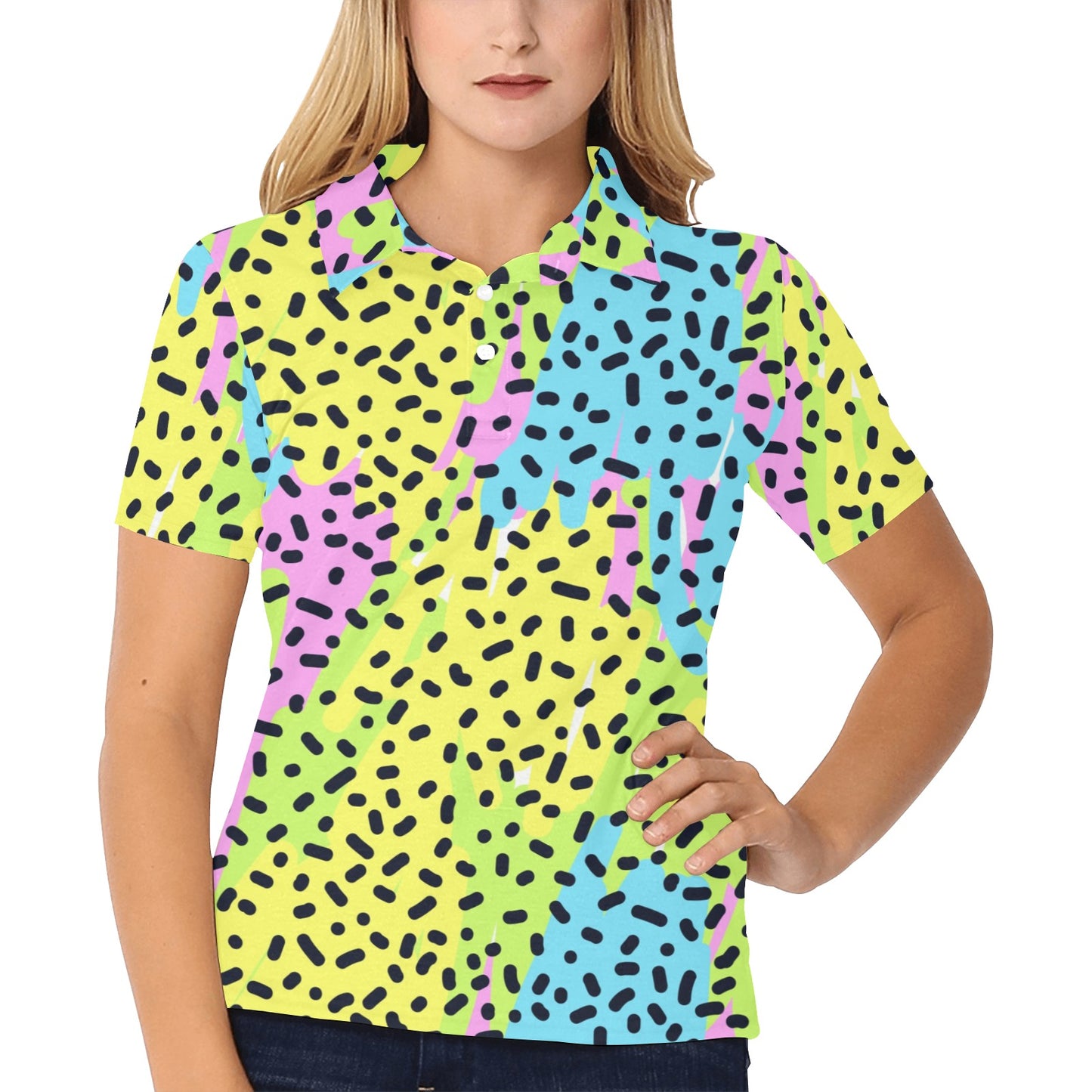 90s Pattern Print Design 2 Women's Polo Shirt