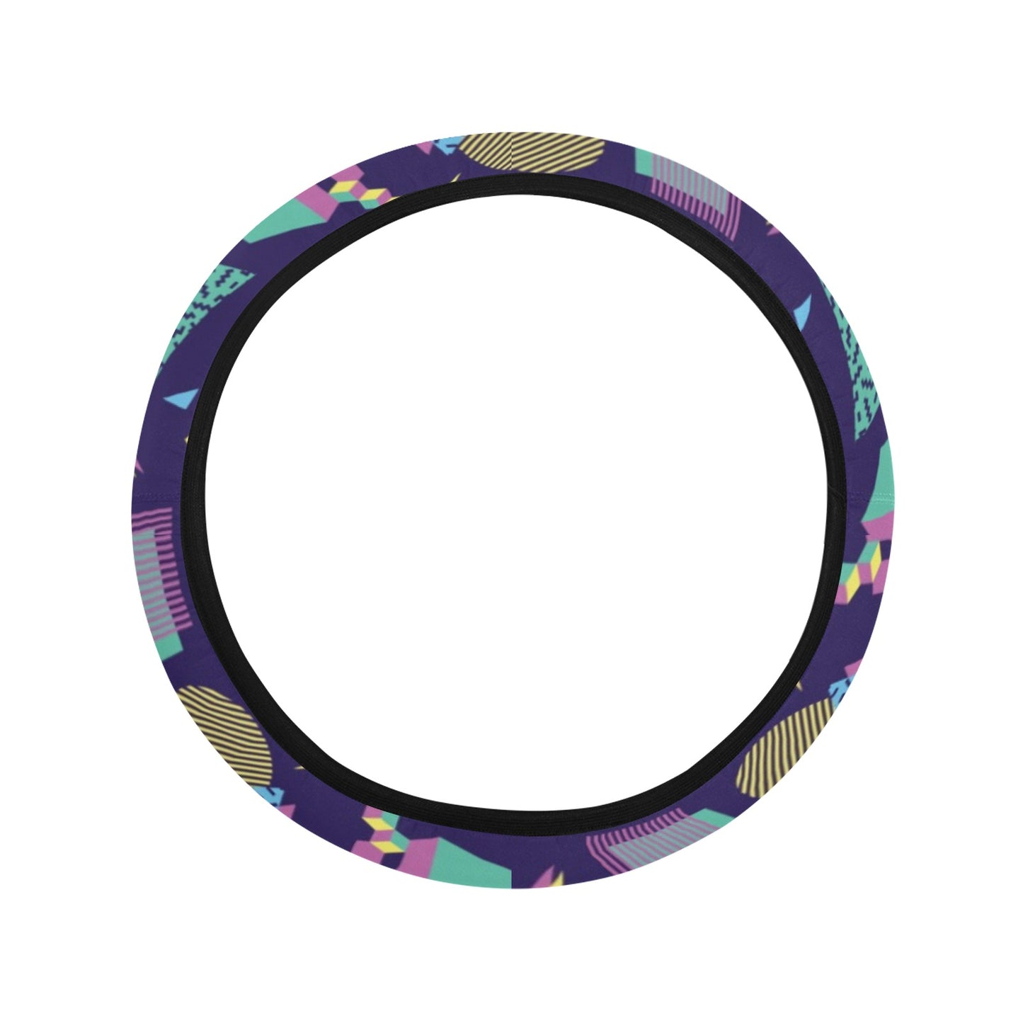 Geometric Print Design LKS401 Steering Wheel Cover with Elastic Edge