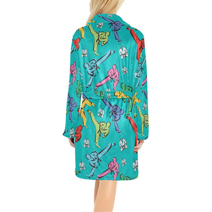 Judo Pattern Print Design 01 Women's Fleece Robe