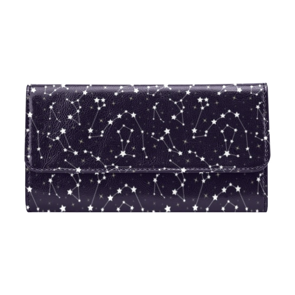 Zodiac Star Pattern Design Print Women's Trifold Wallet