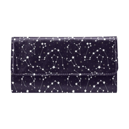 Zodiac Star Pattern Design Print Women's Trifold Wallet