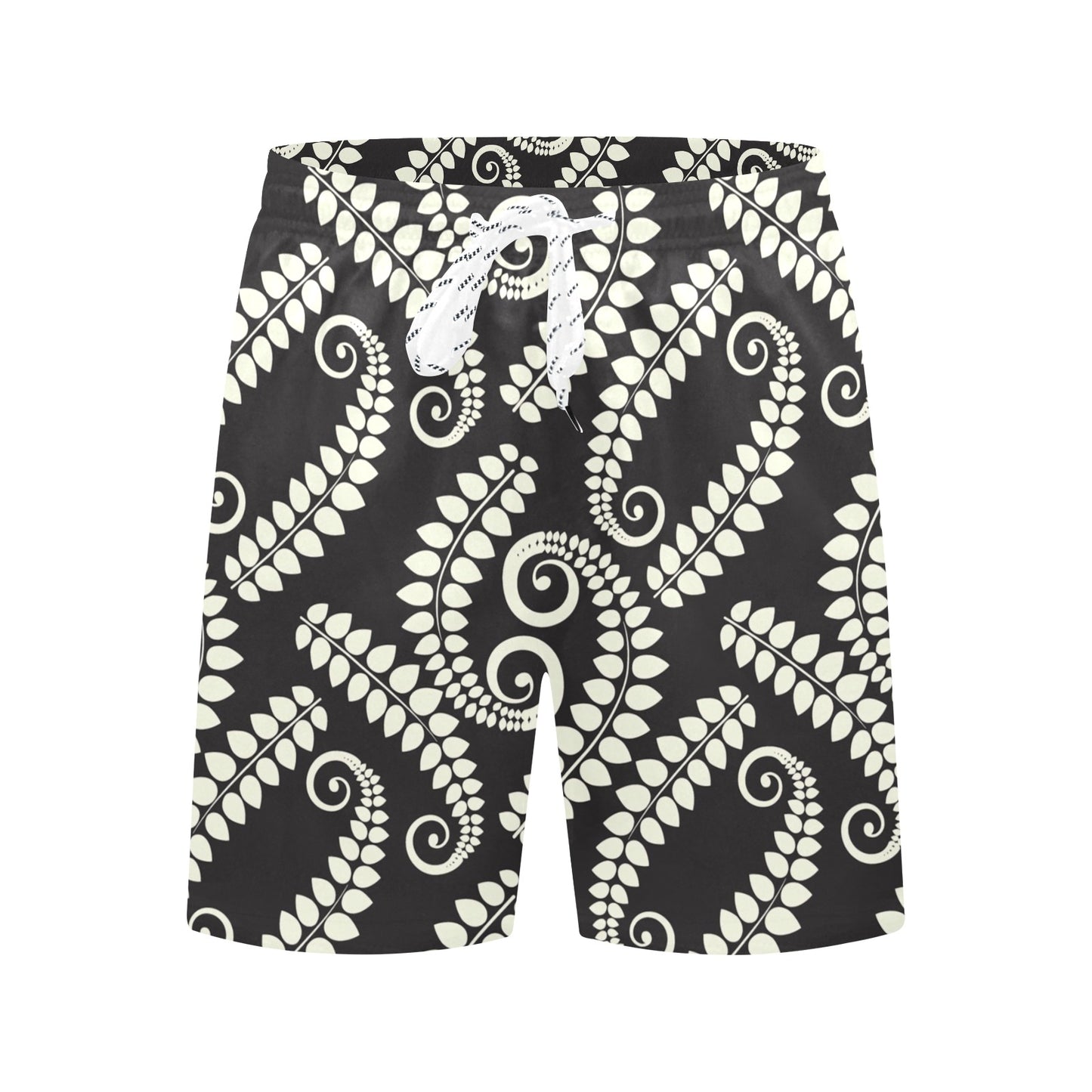Fern Leave Print Pattern Men's Swim Trunks Beach Shorts