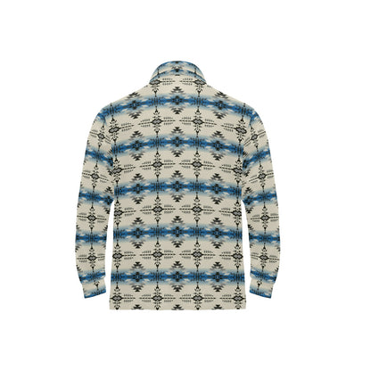 Southwest Pattern Print Design LKS304 Long Sleeve Polo Shirt For Men's