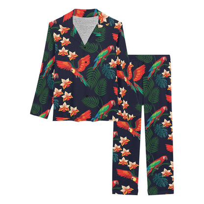 Macaw Pattern Print Design 02 Women's Long Pajama Set