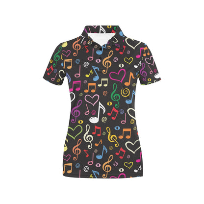 Music note Pattern Print Design A01 Women's Polo Shirt