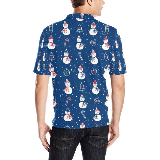 Snowman Print Design LKS306 Men Polo Shirt