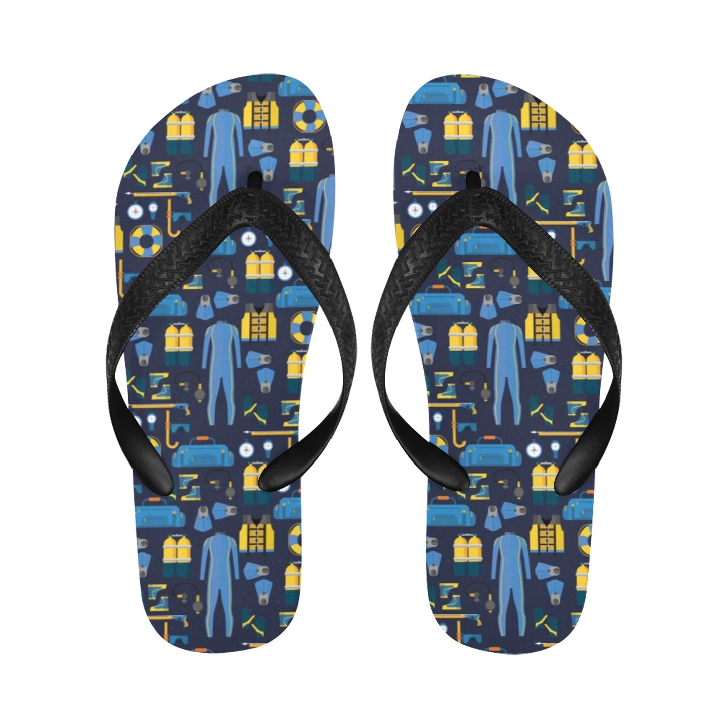Scuba Equipment Print Design LKS305 Flip Flops