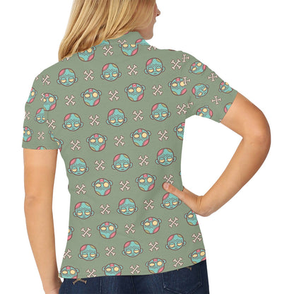Zombie Print Design LKS301 Women's Polo Shirt
