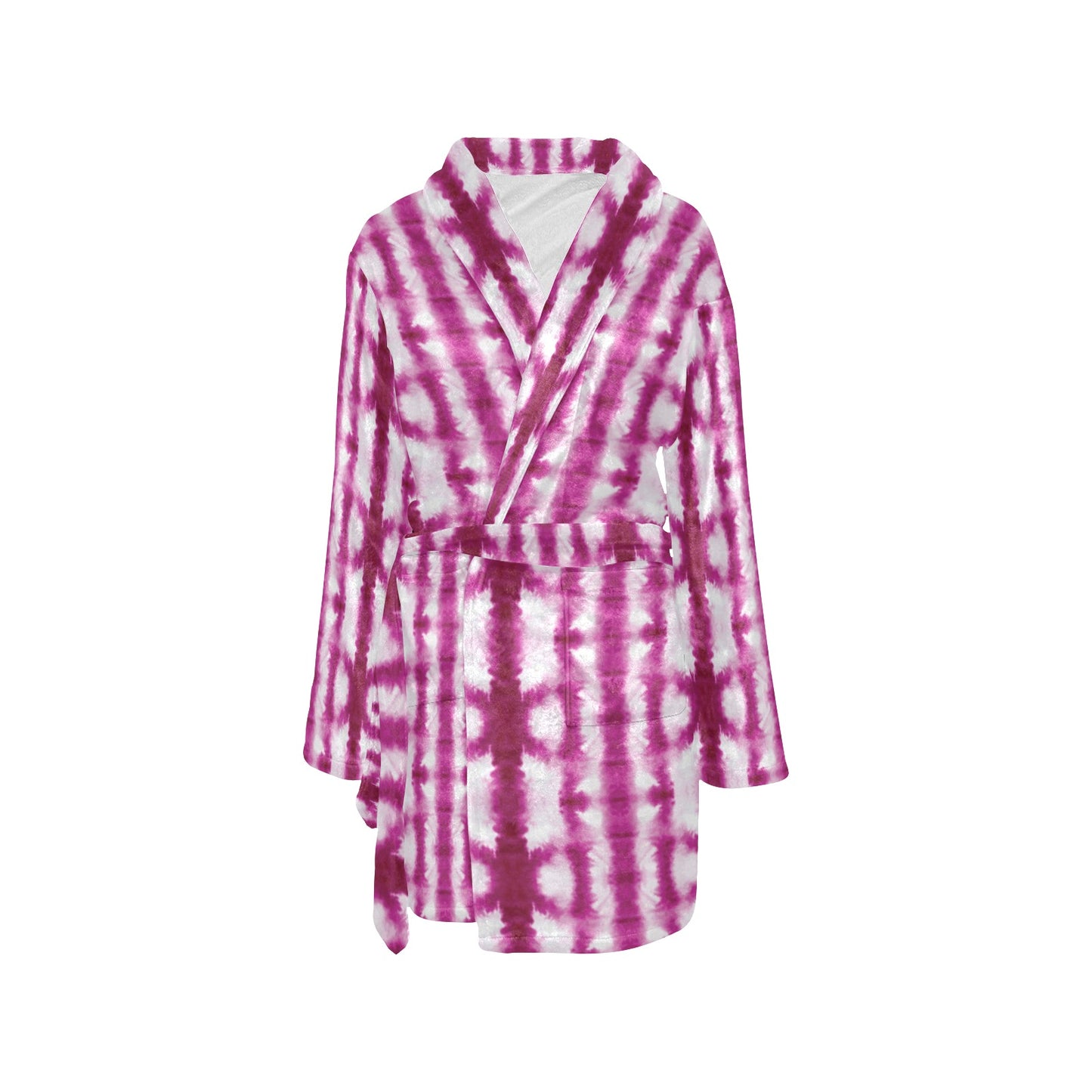 Tie Dye Dark Pink Print Design LKS303 Women's Fleece Robe