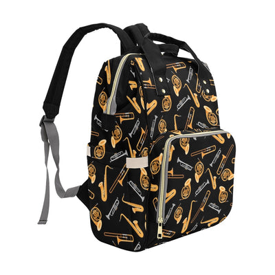 Saxophone Print Design LKS403 Diaper Bag Backpack