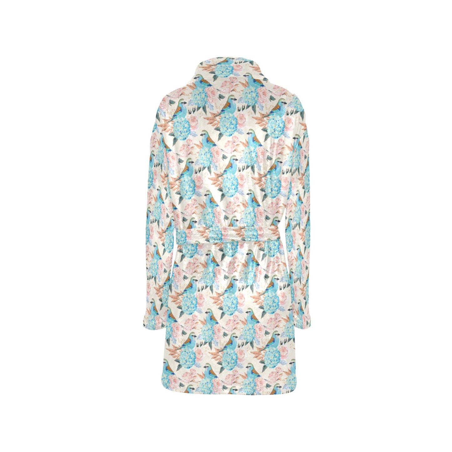 Bluebird Pattern Print Design 03 Women's Fleece Robe