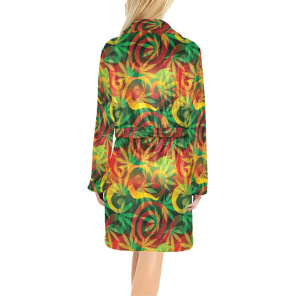 Rastafarian Pattern Print Design A01 Women's Fleece Robe