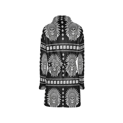 Native American Indian Skull Women's Fleece Robe