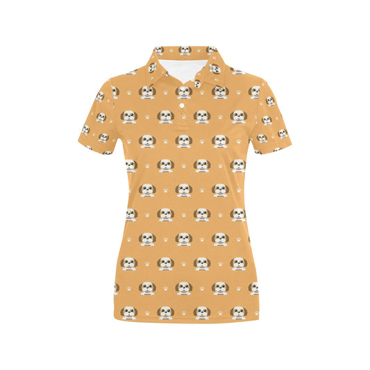 Shih Tzu Print Design LKS303 Women's Polo Shirt
