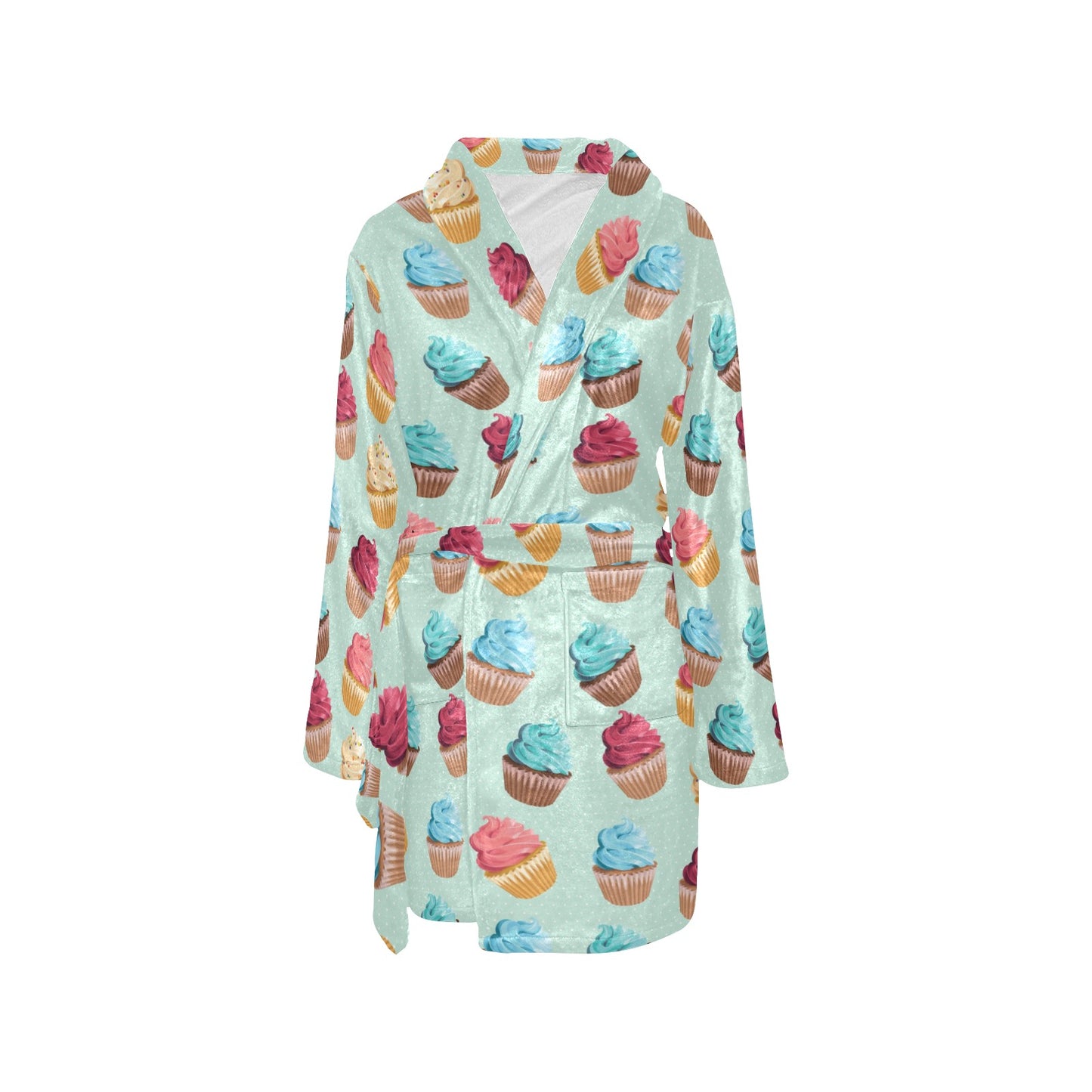Cupcake Pattern Print Design 01 Women's Fleece Robe