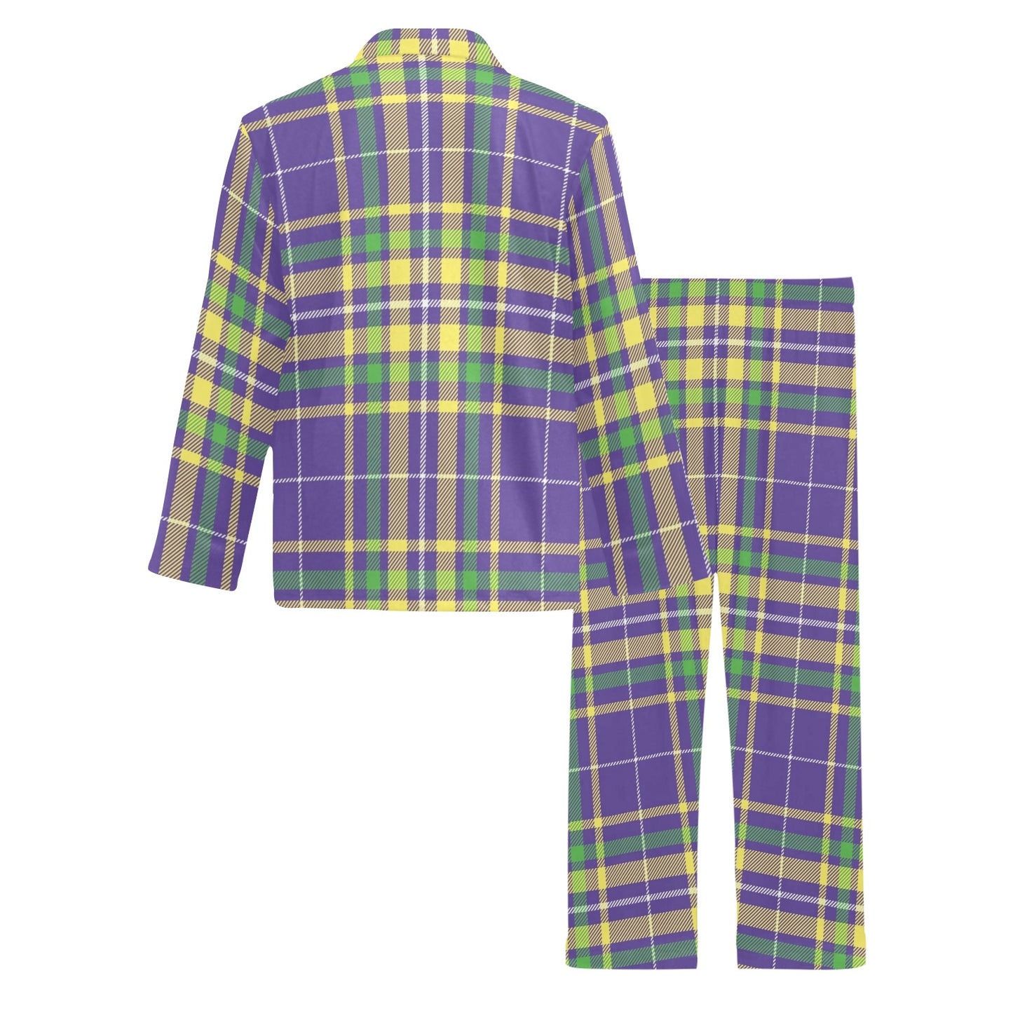 Mardi Gras Pattern Print Design 010 Men's Long Pajama Set