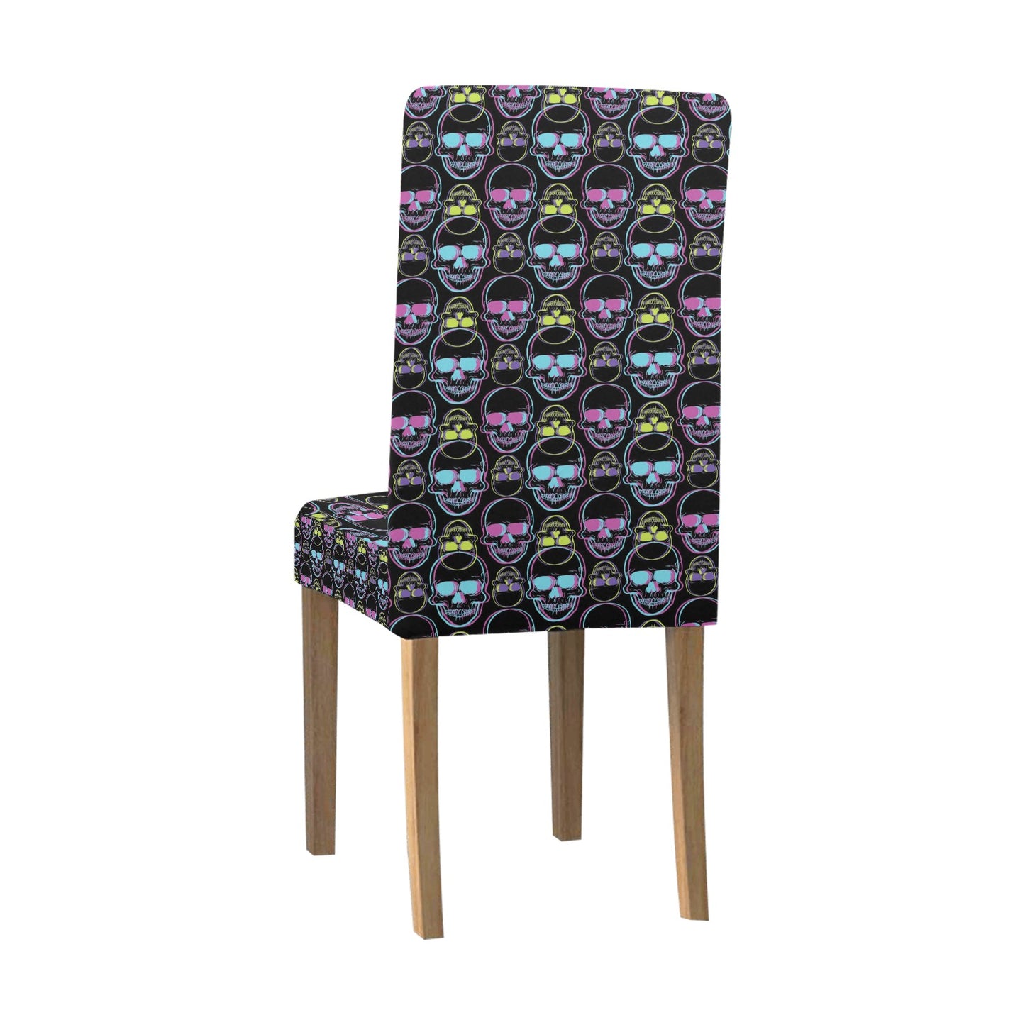 Skull 3D Colorful Print Design LKS309 Dining Chair Slipcover