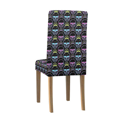 Skull 3D Colorful Print Design LKS309 Dining Chair Slipcover