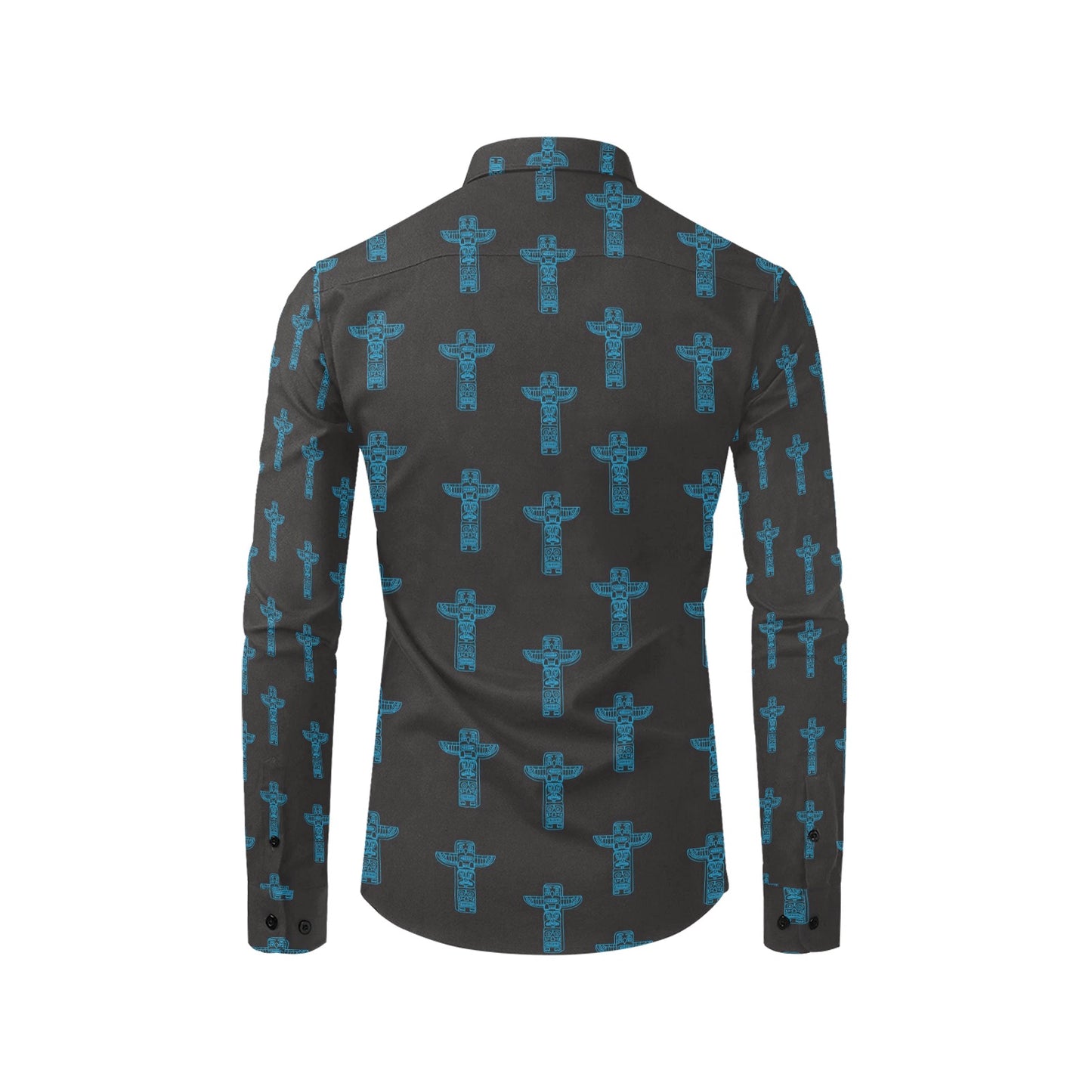 Totem Print Design LKS304 Men's Long Sleeve Dress Shirt
