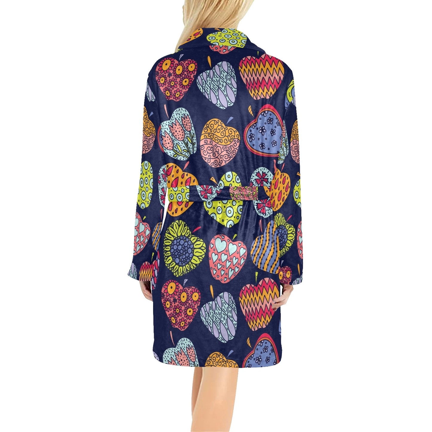 Apple Pattern Print Design AP05 Women's Fleece Robe