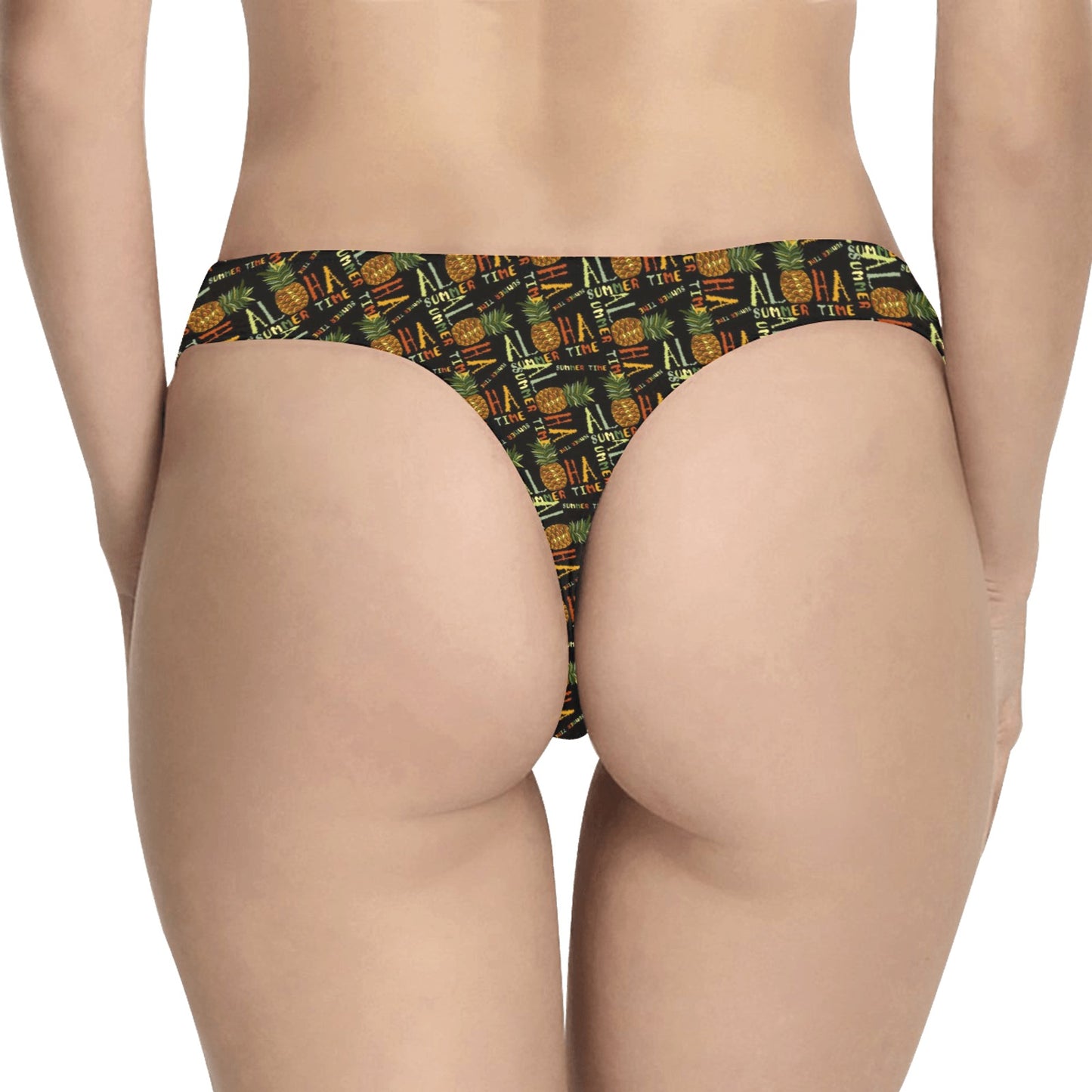 Aloha Hawaii Time Design Themed Print Women's Thongs