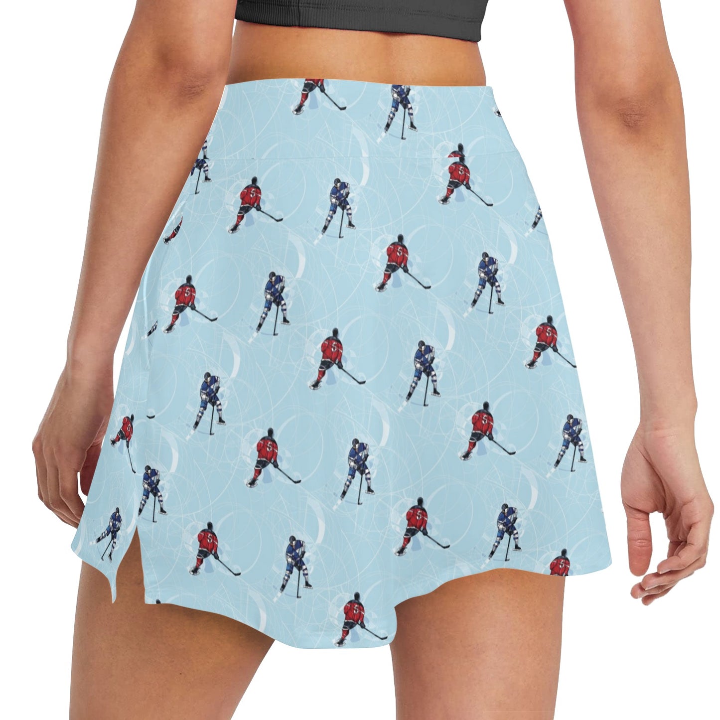 Hockey Player Print Design LKS302 17" Golf & Pickleball Skort with Pockets