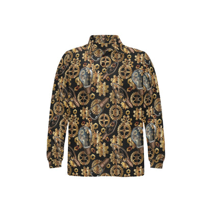 Steampunk Lightbulb Print Design LKS304 Long Sleeve Polo Shirt For Men's