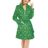 Shamrock With Horse Shoes Print Design LKS305 Women's Fleece Robe