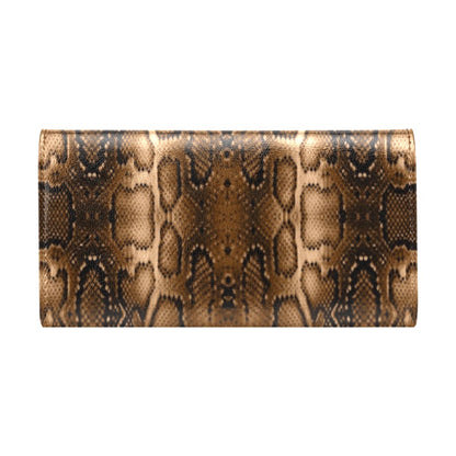 Snake Skin Brown Print Women's Trifold Wallet