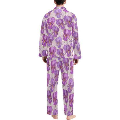 Iris Pattern Print Design IR05 Men's Long Pajama Set