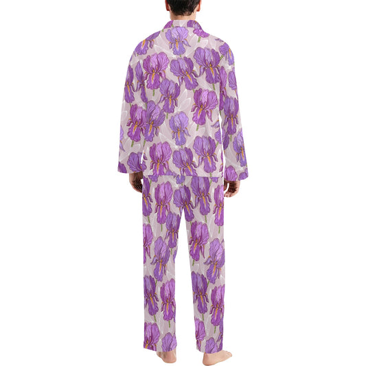 Iris Pattern Print Design IR05 Men's Long Pajama Set