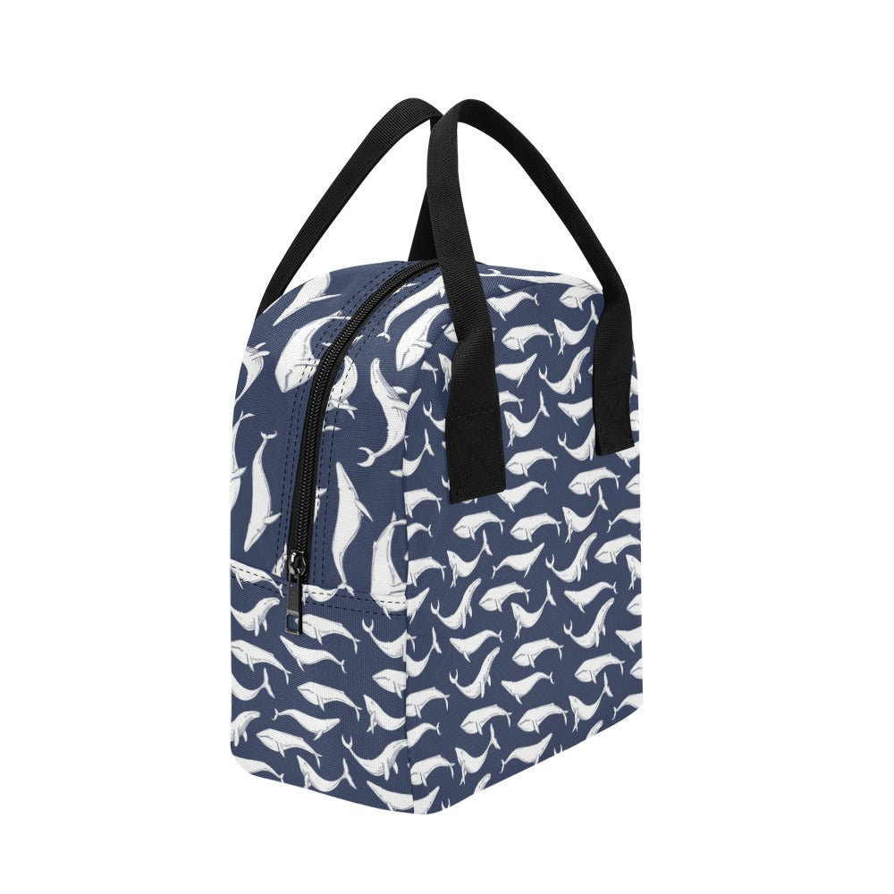 Whale Print Design LKS308 Insulated Lunch Bag