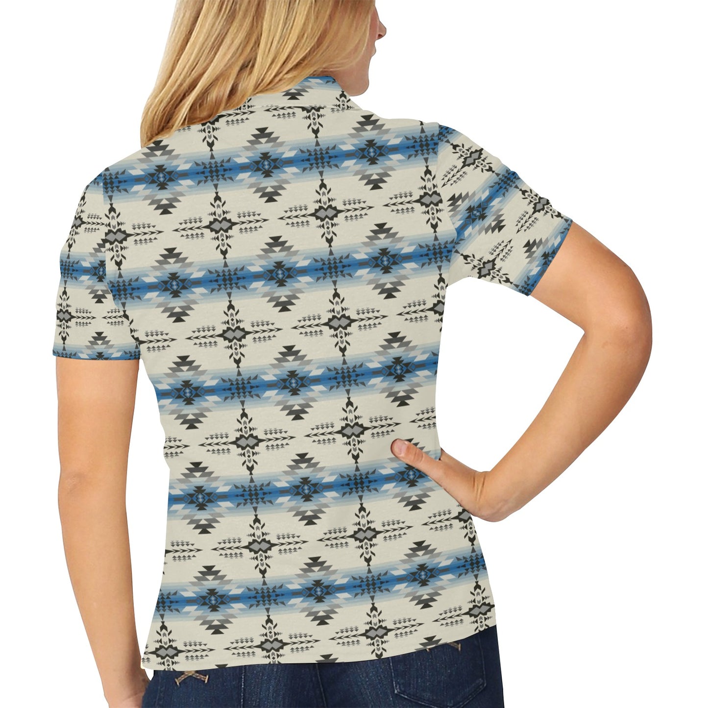 Southwest Pattern Print Design LKS304 Women's Polo Shirt