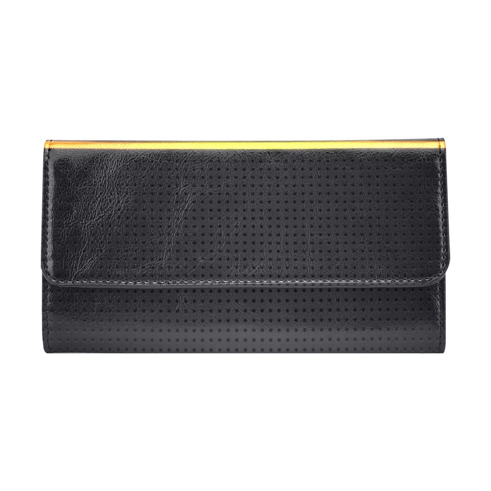 Checkered Flag Yellow Line Style Women's Trifold Wallet