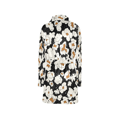 Popcorn Pattern Print Design A02 Women's Fleece Robe