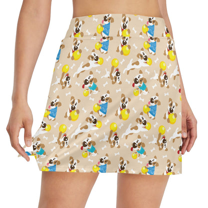 Russell Terriers Cute Print Design LKS304 17" Golf & Pickleball Skort with Pockets