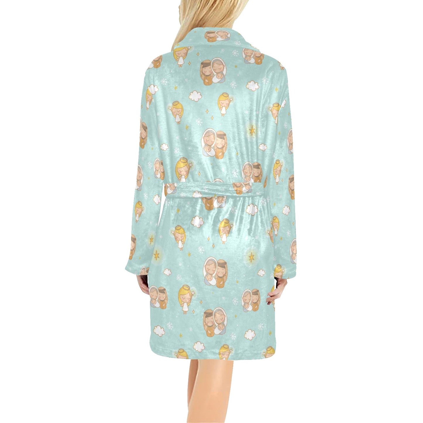Christian Pattern Print Design 01 Women's Fleece Robe