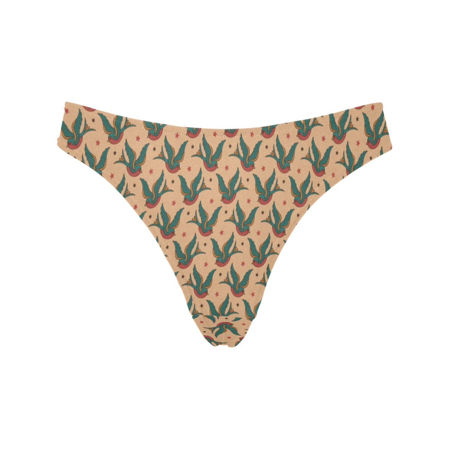 Old School Tattoo Swallow Design Women's Thongs