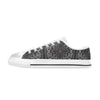 Bandana Black White Print Design LKS302 Women's White Low Top Shoes