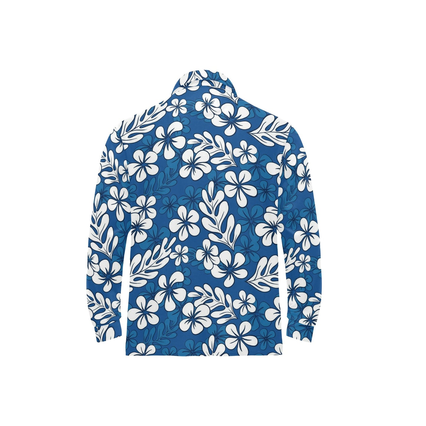 Plumeria Pattern Print Design PM015 Long Sleeve Polo Shirt For Men's